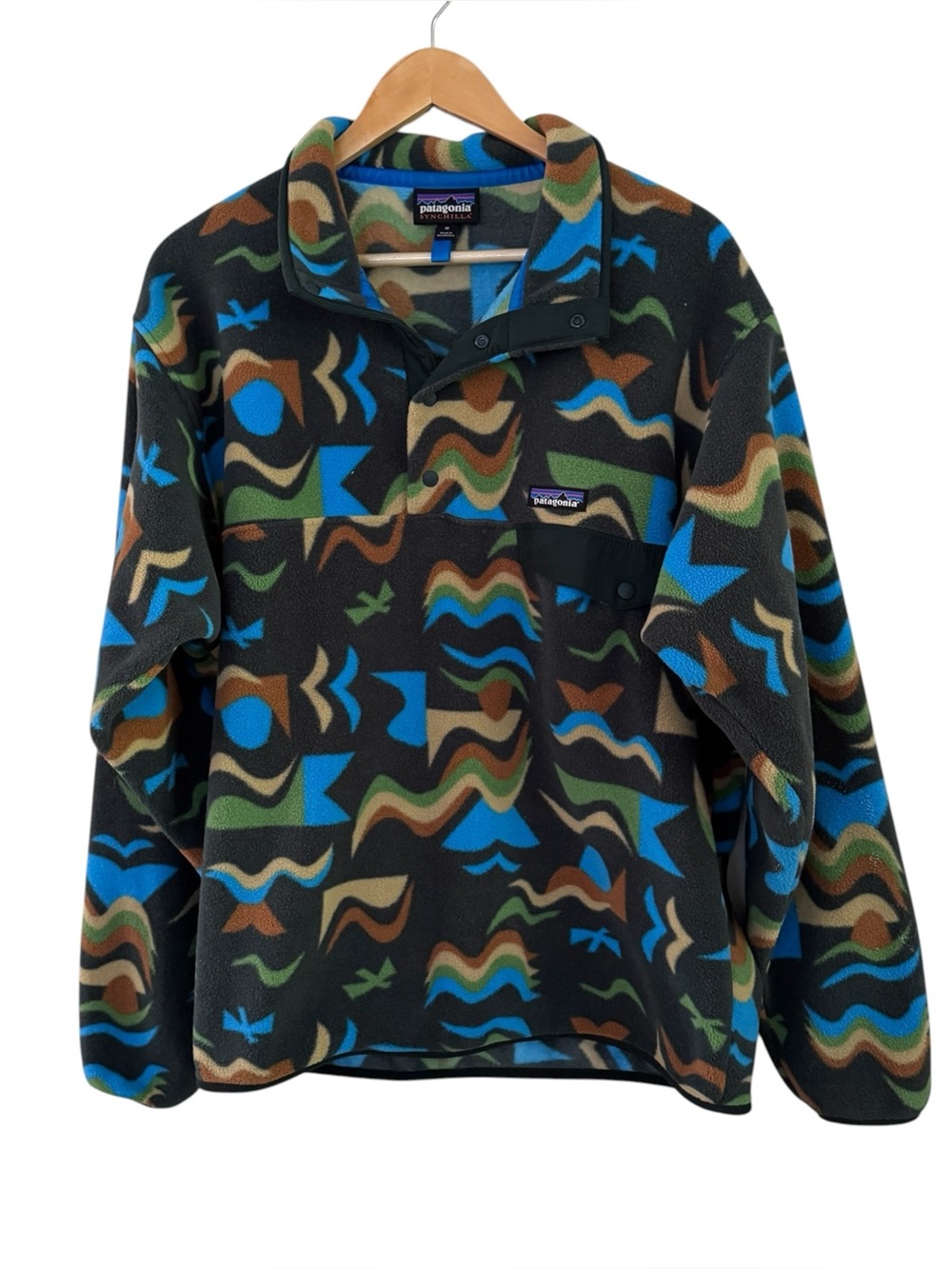 Patagonia Synchilla Abstract Fleece Snap-T Pullover Multicolor Men’s M